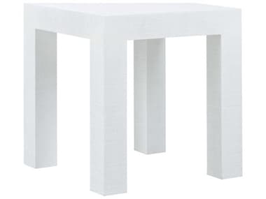 Chelsea House Jamie Merida Sanibel 22" Square Fabric Side Table - White CH385288