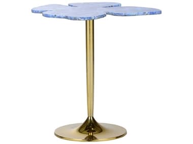 Chelsea House Petal 26" Wood Blue Gold Side Table - CH385299