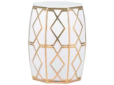 Chelsea House Shayla Copas 15" White Gold Accent Stool CH385334