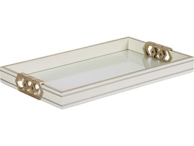 Chelsea House Shayla Copas Copas Serving Tray - White/Silver CH385359