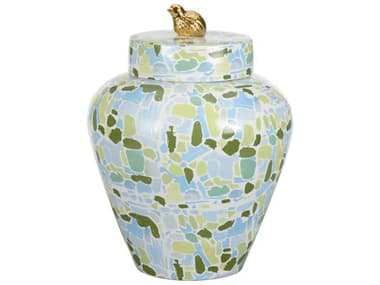 Chelsea House Elaine Burge Lumberton Jar With Lid - Blue/Green CH385377