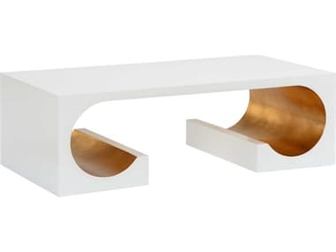 Chelsea House Bradshaw Orrell Equinox 50" Rectangular Wood Cocktail Table - White CH385418