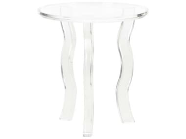 Chelsea House Bill Cain London 22" Round Acrylic Transparent Side Table - Clear CH385421