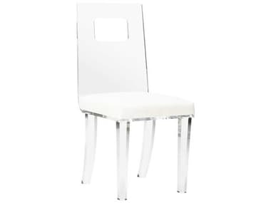 Chelsea House Simon White Faux Leather Side Dining Chair CH385600