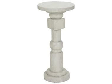 Chelsea House Drinks On Us 11" Round Faux Marble White End Table CH385870
