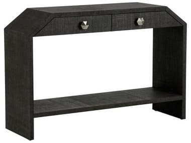 Chelsea House Bend 51" Rectangular Fabric Black Console Table CH385891