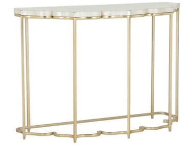 Chelsea House Lotus Flower 75" Capiz Gold Natural White Console Table CH385918