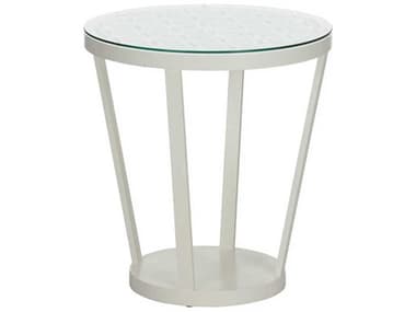 Chelsea House Flower of Life Round Glass White End Table CH385976