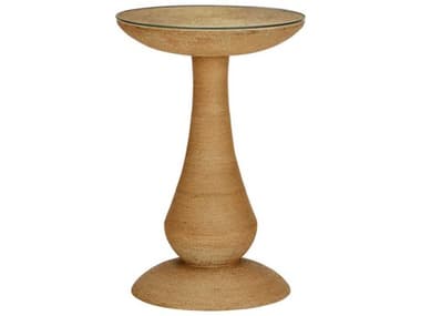 Chelsea House Twisted 18" Round Glass Natural End Table CH385993