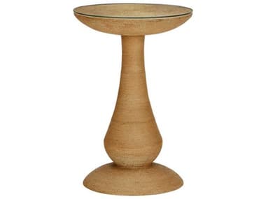 Chelsea House Twisted Round Glass Natural End Table CH385993