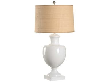 Chelsea House Greenwich White Tan Raffia Table Lamp CH682852