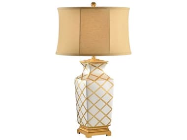 Chelsea House Gold Diamonds White Table Lamp CH68539