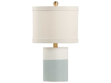 Chelsea House Pam Cain Banded White Blue Table Lamp - CH69199