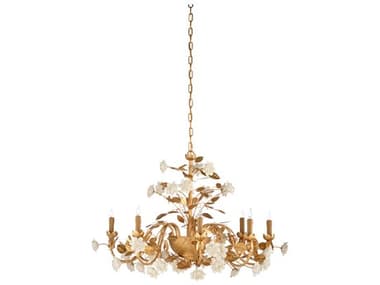 Chelsea House 40" Wide Gold White Tiered Chandelier CH69326