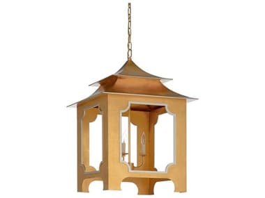 Chelsea House Claire Bell Tole Pagoda Lantern - Gold CH69349