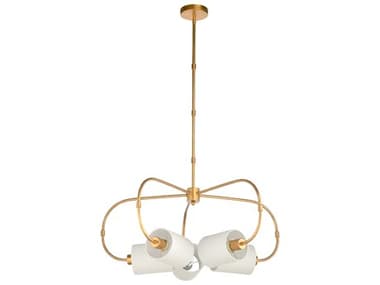Chelsea House Bradshaw Orrell 31" Wide 5-Light Gold Cylinder Chandelier CH69589