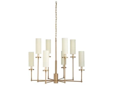 Chelsea House 28" Wide 8-Light Gold Brass Cylinder Tiered Chandelier CH69614