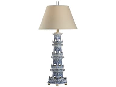Chelsea House Pagoda Blue White Table Lamp - Blue/White CH69886