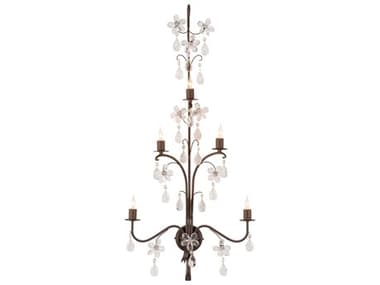 Chelsea House 44" Tall Brown Bronze Crystal Wall Sconce CH69914
