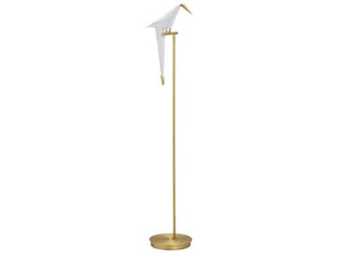 Chelsea House Origami Bird 61" Tall White Gold Brass Floor Lamp CH70021