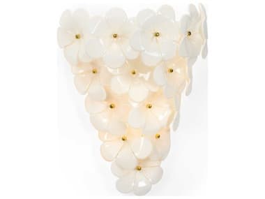 Chelsea House 19" Tall White Gold Glass Wall Sconce CH70024