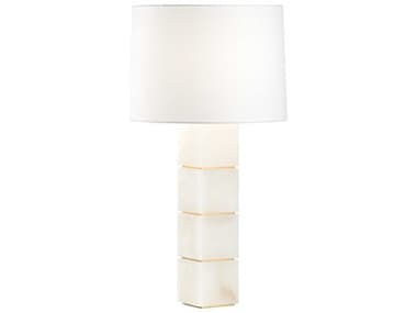 Chelsea House Elizabeth Wicker Stacked Alabaster Natural White antique Gold Leaf Table Lamp CH70026