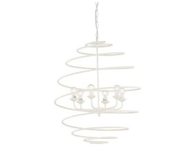 Chelsea House Spyra 6-Light Matte White Chandelier CH70171