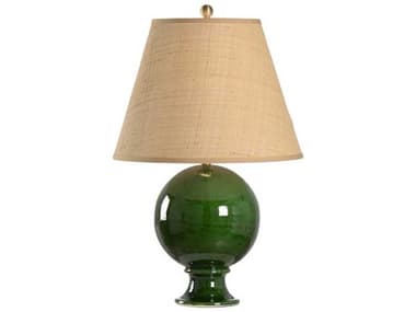 Chelsea House Sphere Emerald Green Natural Raffia Table Lamp CH701782