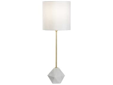 Chelsea House Margaret Fisher Geometric Matte White Off Silkette Buffet Lamp CH70254