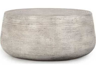 Classic Home Outdoor Nellie Rough Light Grey Concrete Round Coffee Table CHO51031460