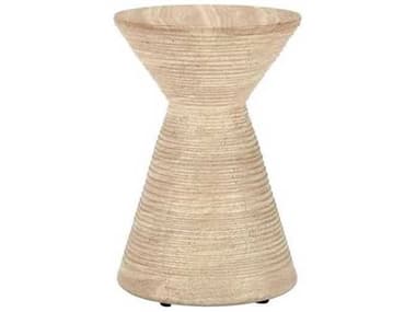 Classic Home Outdoor Fern Beige Concrete Round End Table CHO51031544