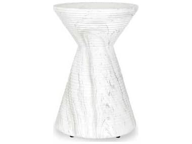 Classic Home Outdoor Fern White Concrete Round End Table CHO51031684