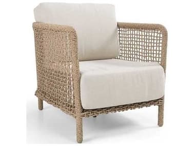 Classic Home Outdoor Brisbane Natural Brown, Cream Rope Cushion Lounge Chair CHO53051491