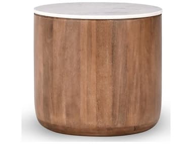 Classic Home Josie Round Umber marble End Table CLH51011793