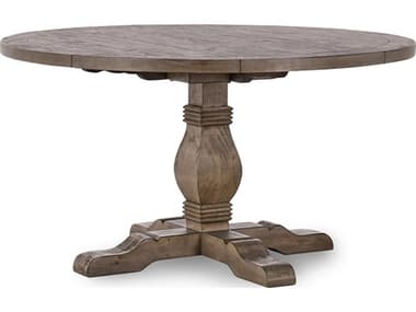 Classic Home Caleb Round Wood Distressed Brown Dining Table CLH51030183