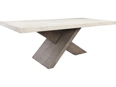 Classic Home Durant Rectangular Concrete Antique White Dining Table CLH51030906