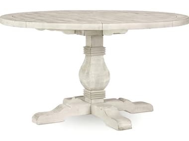 Classic Home Caleb Round Wood Distressed Ivory Dining Table CLH51031088