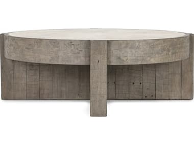 Classic Home Sonoma Round Concrete Corsican Grey & Antique White Top Coffee Table CLH51031212