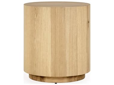 Classic Home Layne Round Wood Natural End Table CLH51031414