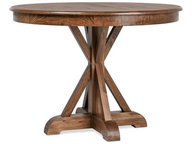 Classic Home Maxwell Round Wood Brown And Gold Dining Table CLH51031575