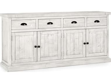 Classic Home Caleb 74" Pine Wood Distressed Ivory Sideboard CLH52003964