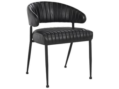 Classic Home Umbria Black Leather Arm Dining Chair CLH53001912