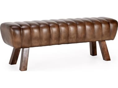 Classic Home Florian Brown Leather Accent Bench CLH53001966