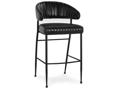 Classic Home Umbria Jet Black Leather Bar Stool CLH53001982