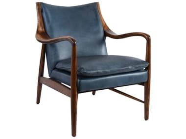 Classic Home Kiannah Blue Leather Accent Chair CLH53004301