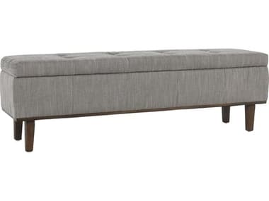 Classic Home Louise Gray Black Upholstered Accent Bench CLH53005329