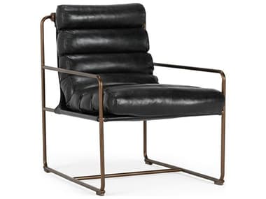 Classic Home Argo Black Leather Accent Chair CLH53005408