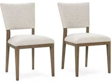 Classic Home Phillip Oak Wood Beige Upholstered Armless Dining Chair Set of 2 CLH53006258