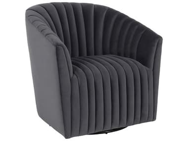 Classic Home Arline Swivel Gray Velvet Accent Chair CLH53051366