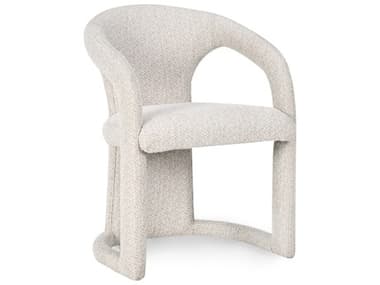 Classic Home Archie Solid Wood White Upholstered Arm Dining Chair CLH53051595